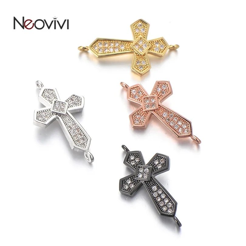 Очаровательные браслеты Neovivi с крестом из белого циркона модные женские ручной