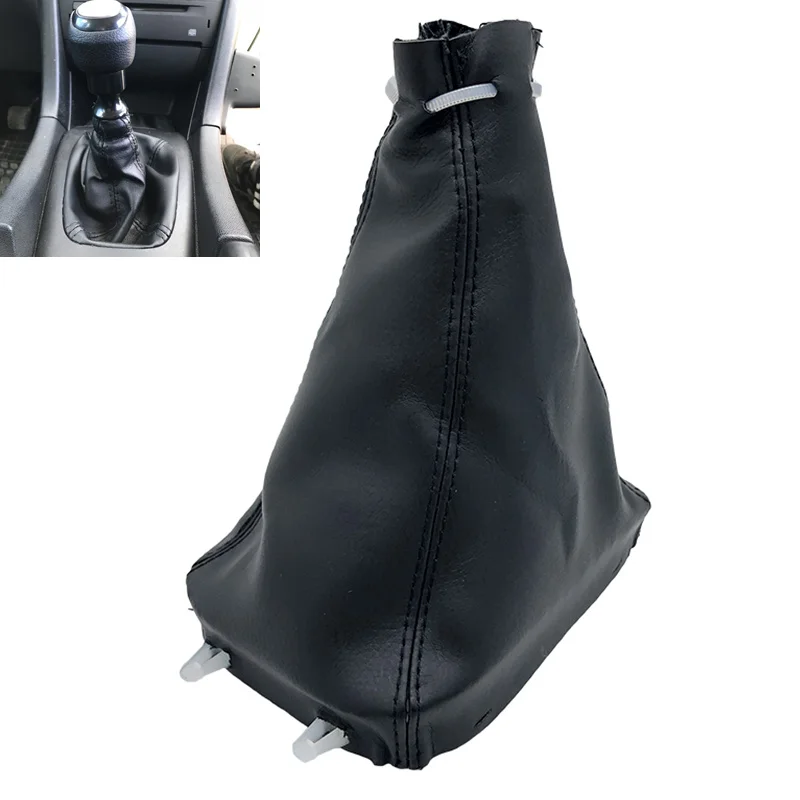 

Manual Black PU Leather Gear Shift Knob Shifter Lever Gaiter Boot Cover Case For SAAB 9-3 2003-2012 Car Styling Accessories