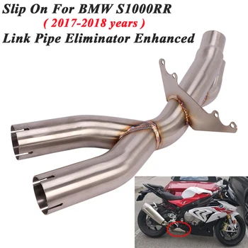 

Slip On For BMW S1000RR 2017 2018 Motorcycle Exhaust Muffler Escape Modify Middle Tube Link Pipe Cat Delete Eliminator Enhanced