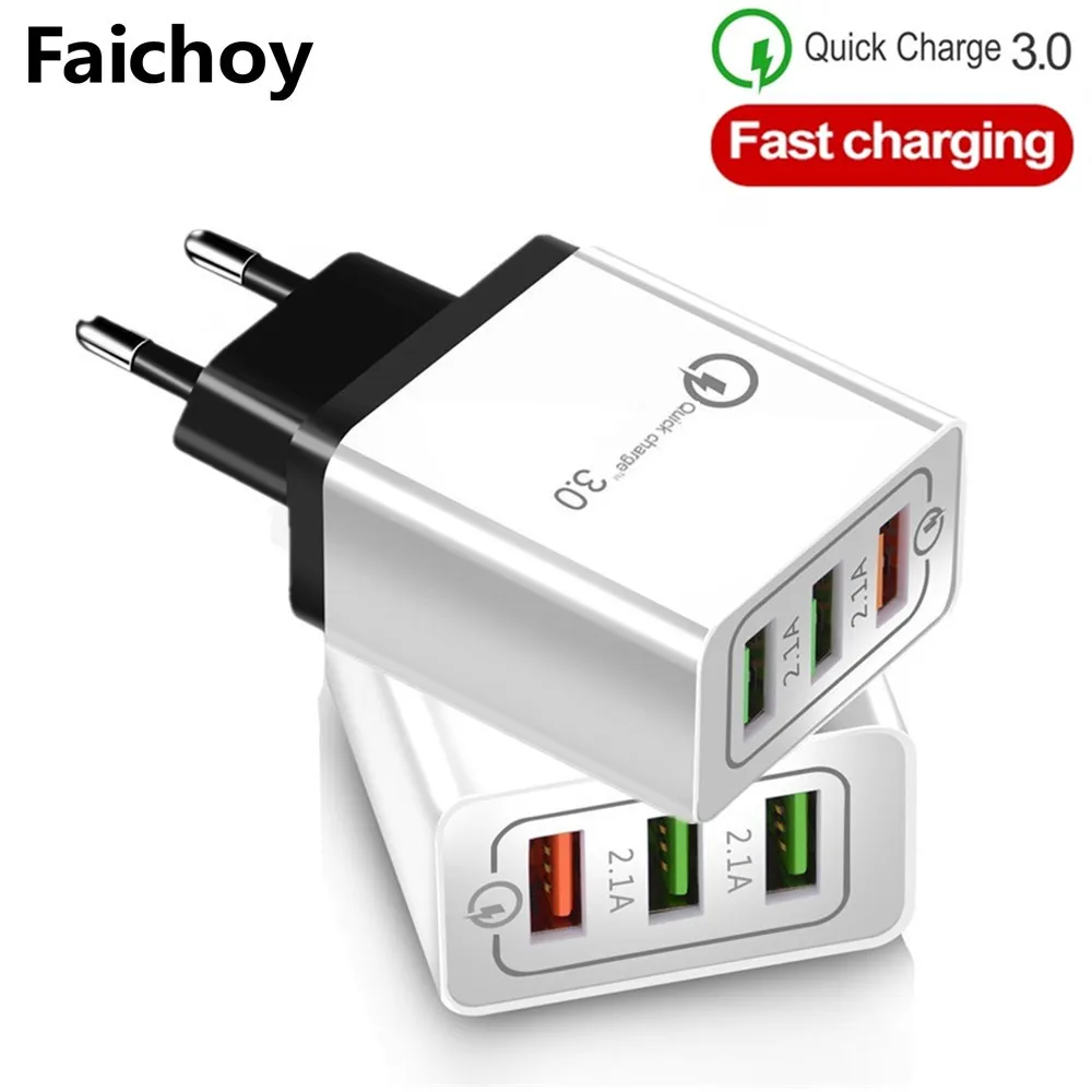 

XEDAIN USB Charger Quick Charge 3.0 3-Port Mobile Wall Phone Charger for LG G5 Xiaomi Meizu Samsung Nexus 6P Apple Smartphones