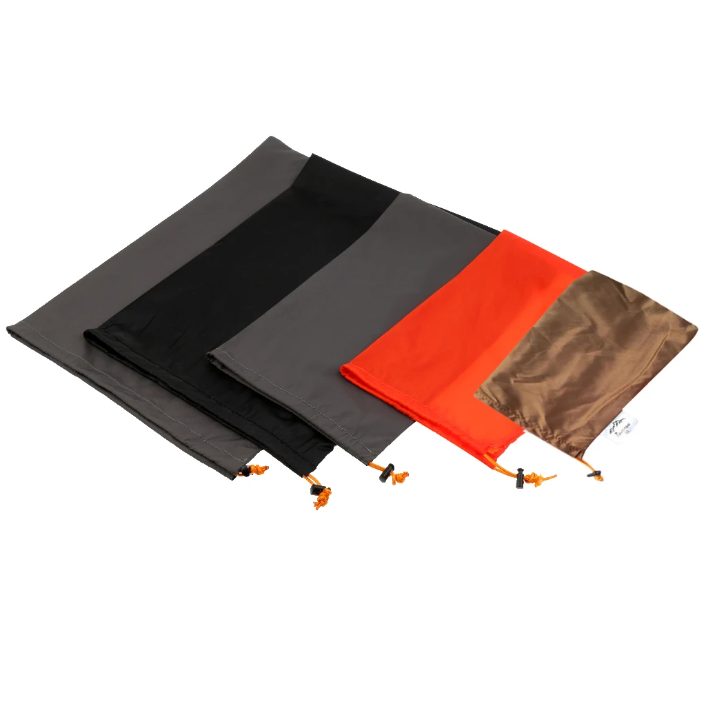 5 Pieces/ Set Drawstring Camping Travel Stuff Sack Reusable Durable Luggage Clothes Shoes Tools Storage Bag