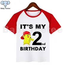 Детская футболка «Покемон го Пикачу» для мальчиков и девочек на день рождения; детская одежда на День рождения; топы для мальчиков; одежда для детей; футболки для дня рождения