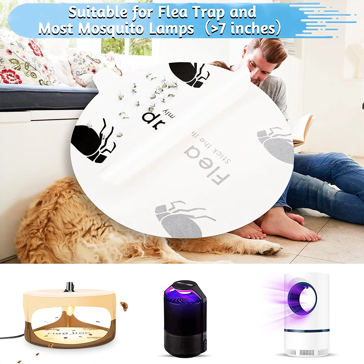 5/10 PCS Disposable Flea Trap Refill Stickers Non-Toxic Glue Disc for Bugs Flies Fleas Mosquitoes Sticky Dome Replacement Pads