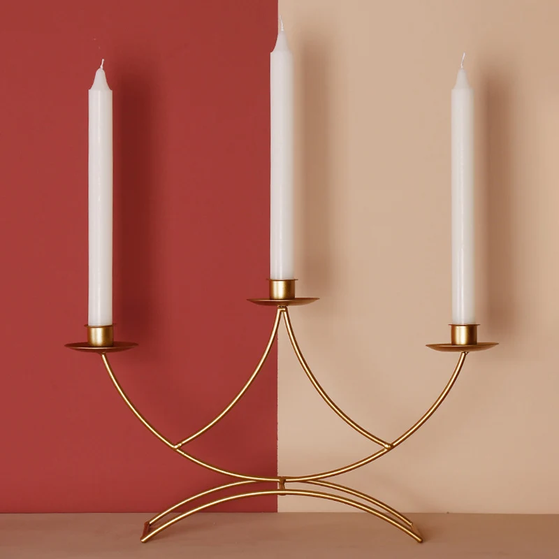 

Nordic Style 3D Candlestick Metal Candle Holder Wedding Centerpiece Candelabra Dinner Home Decor NO.4