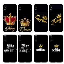 Роскошный бренд King queen мягкая пара задняя крышка чехол для телефона для samsung Galaxy S7 Edge S8 S9 S10 Plus Note 8 9 10 чехол