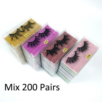 

Wholesale 25mm Lashes 50/100/200 Pairs 25 mm False Eyelashes Thick Strip Mink Lashes In Bulk Makeup Dramatic Long Mink Eyelashes