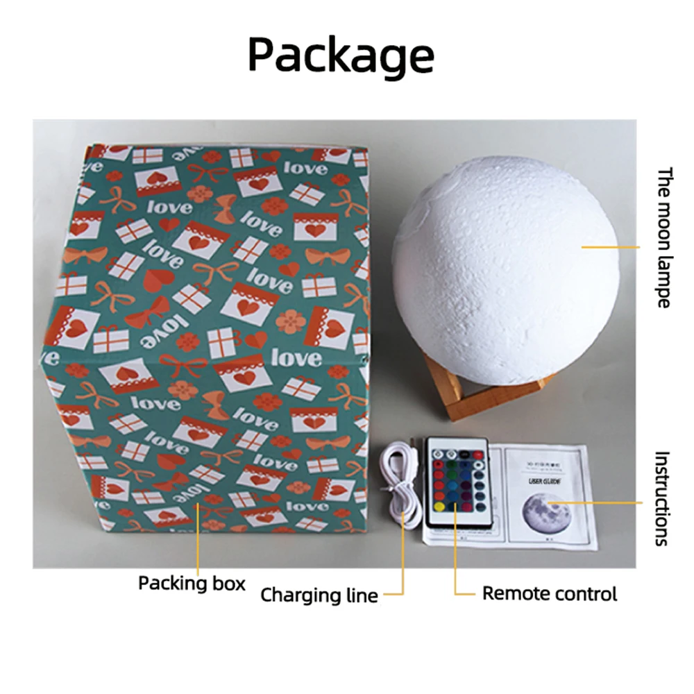 Custom 3D Moon Lamp Light 5