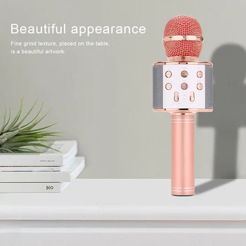 

WS858 Professional Wireless karaoke Microphone Speaker Condenser Microfono With Bag Bluetooth Radio Studio Record Mic PK WS-858