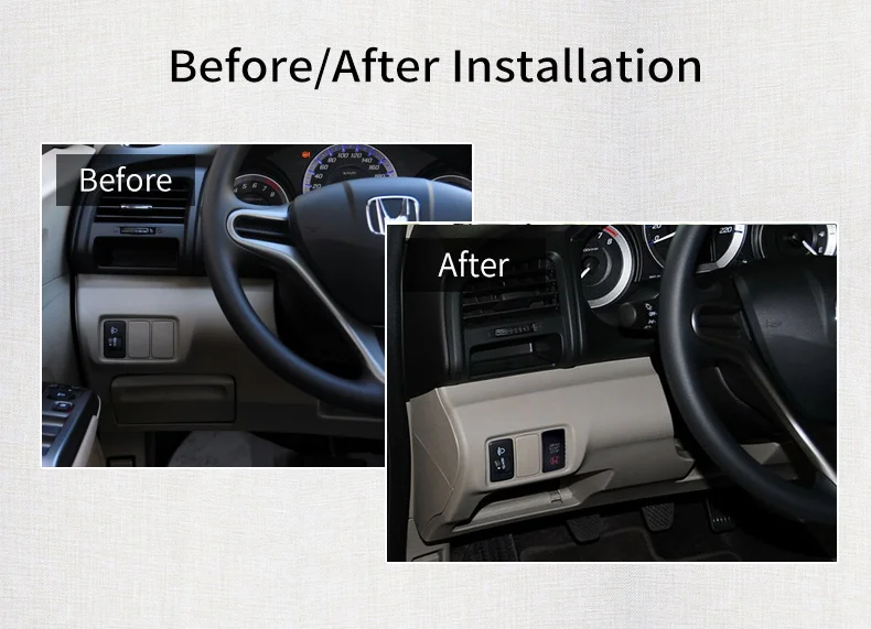 一键启动043改装前后对比本田老锋范方按键