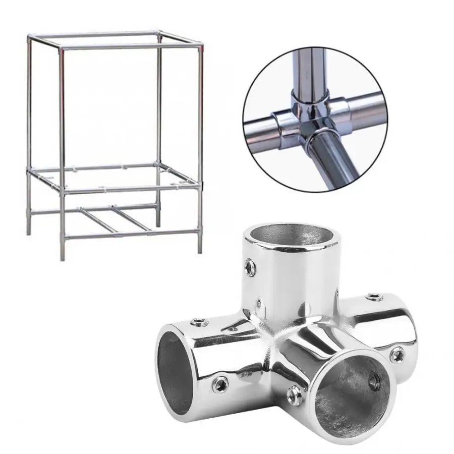 4-Way Hand Rail Fitting 25mm 316 stainless steel Round Base Hardware Accessories | Обустройство дома