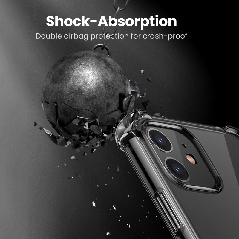 UGREEN Soft Phone Case for iPhone 12 Mini 12 Pro Shock-proof PU Rubber Back Cover Case for iPhone 12 Pro Max Mobile Phone Case