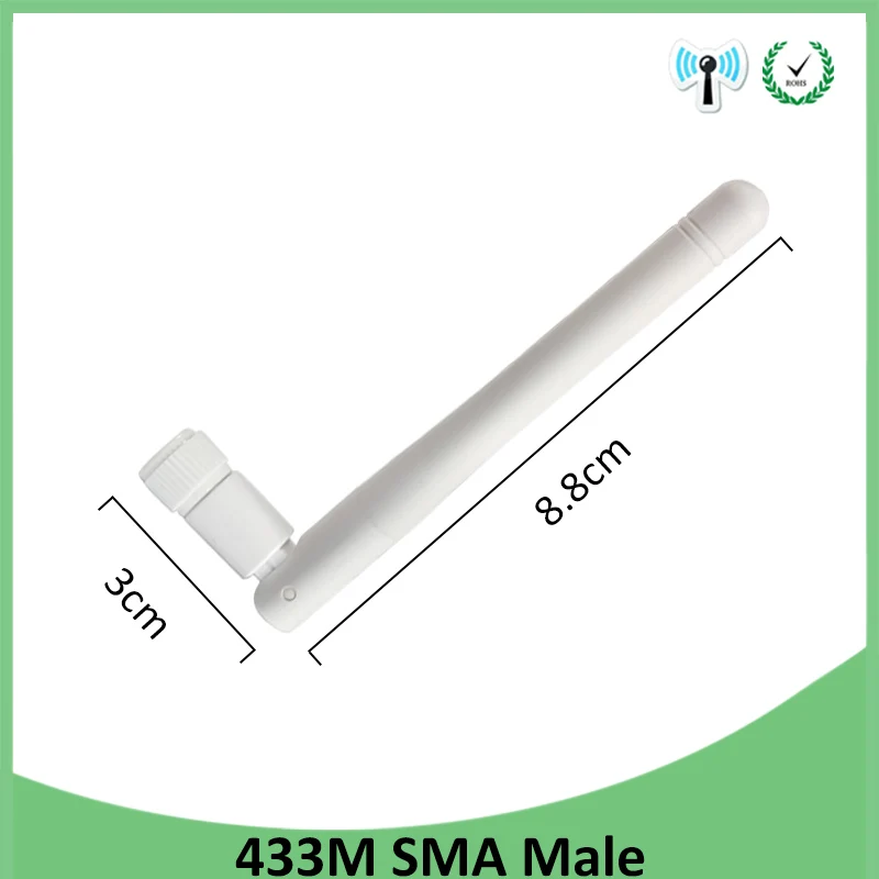 EOTH 10pcs 433mhz antenna 3dbi sma male lora antene iot module lorawan signal receiver antene ipex1 SMA female pigtail Extension