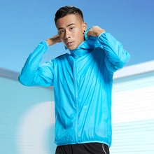 Солнцезащитный крем для бега спортивная одежда Осень Мужской Топ Пальто Открытый дышащий Тонкий рубашка с капюшоном Ультрафиолетовый костюм Спортивная ветровка