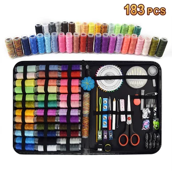 

183PCS Sewing Kits Portable DIY Multi-Function Sewing Box Set For Hand Knitting Stitching Embroidery Thread Sewing Accessories