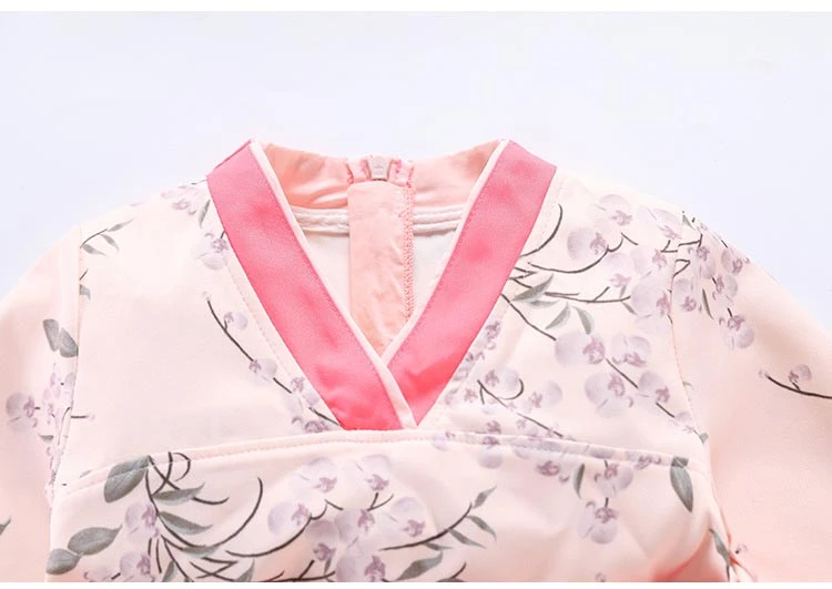 Hanfu/детское традиционное китайское платье с длинными рукавами; платья в восточном стиле для девочек; Cheongsam; детский китайский новогодний костюм; Qipao