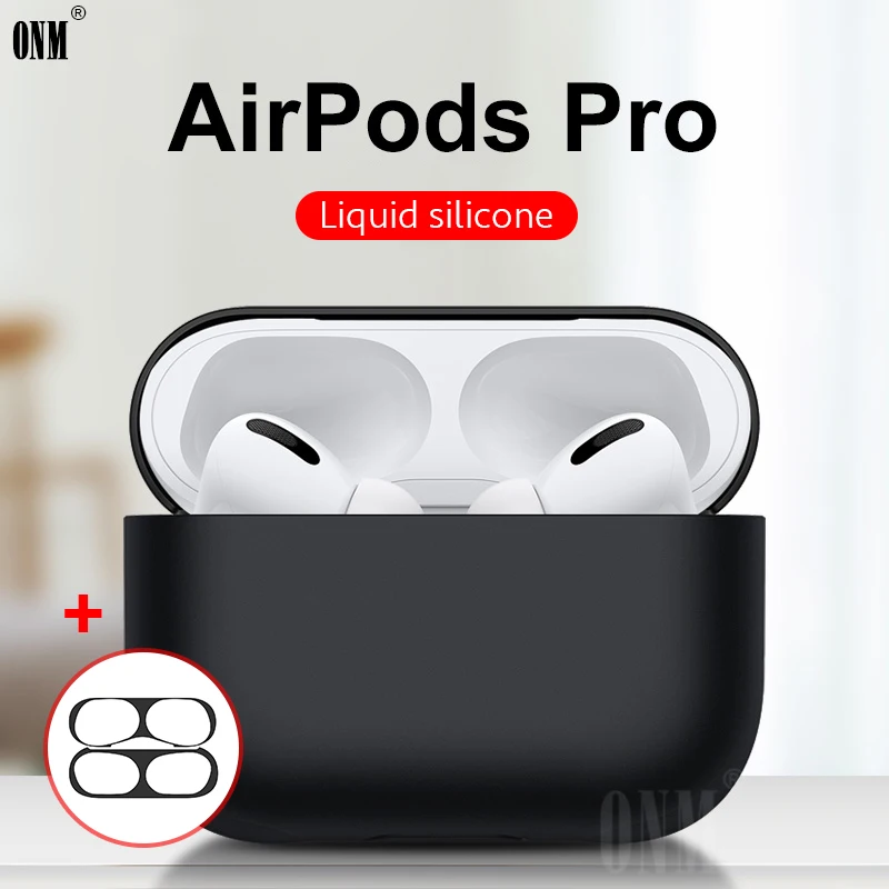 Жидкий силиконовый чехол для APPLE AirPods Pro 3 защитный и ультра тонкий металлический