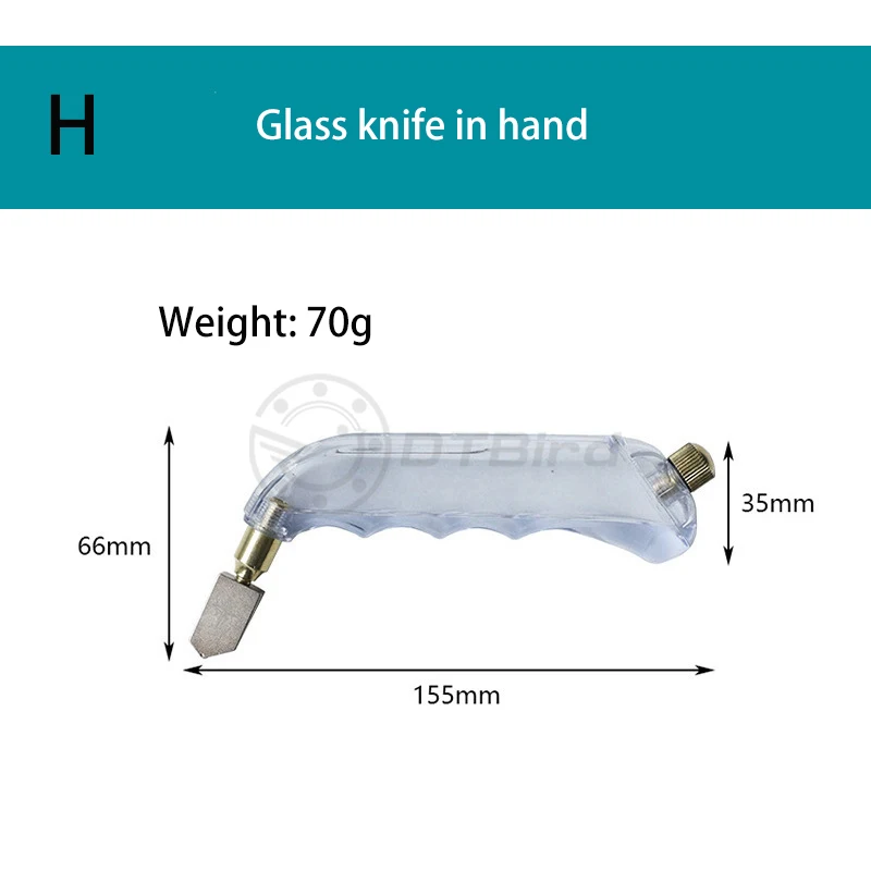 Многофункциональное устройство для резки керамической плитки, инструмент для резки толстого стекла, ручная резка - Цвет: H  1pc