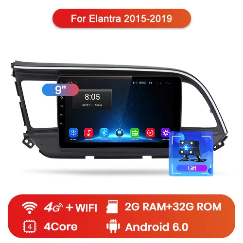 4G (2GB 32GB) Junsun V1 Android 9,0 2G+ 3 2G DSP автомобильный Радио Мультимедиа Видео плеер для hyundai Elantra- навигация gps 2din Авторадио - Цвет: 4G (2GB 32GB)