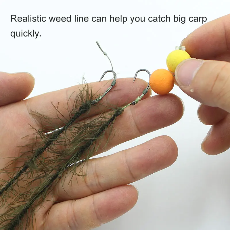 5M Weed Fishing Line Carp Fishing Realistic Soft Hook Link Rig Tool Fish Hook Imitation Natural  Tool Accessories
