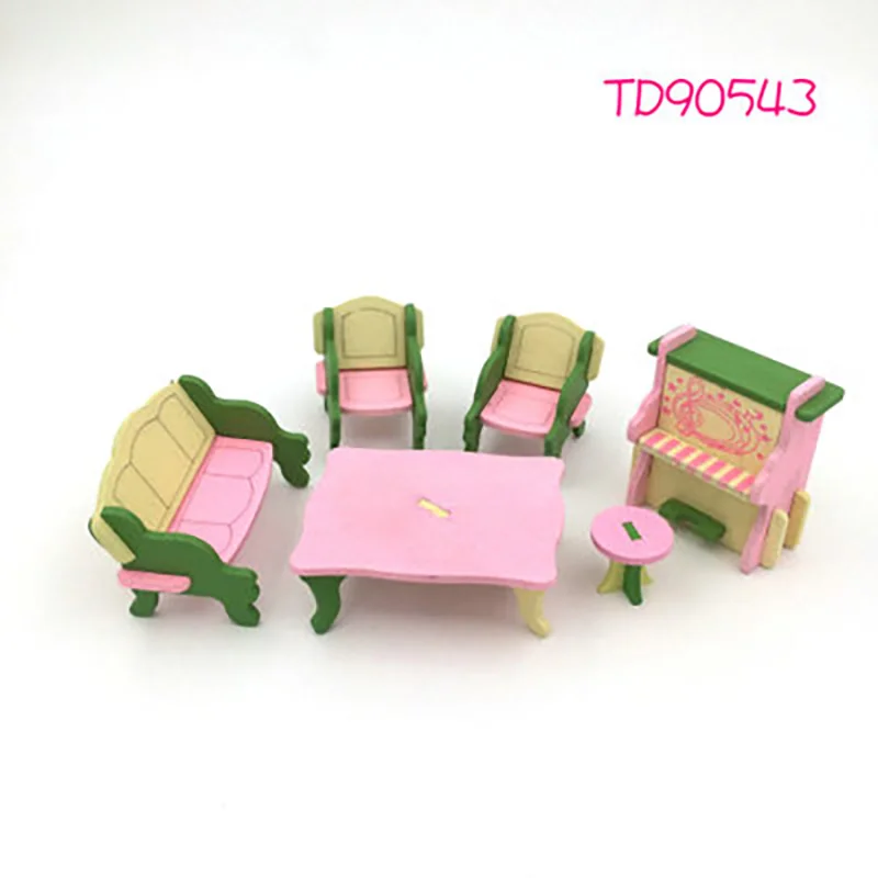 Популярная деревянная игрушка, миниатюрный кукольный домик, имитирующая мебель, обучающая мебель для ролевых игр, аксессуары для Барби, девочек, подарок на день рождения - Цвет: block-543
