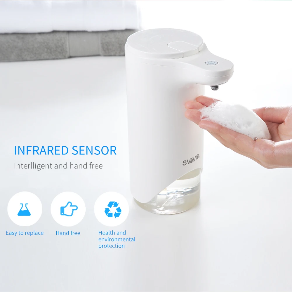 

SVAVO 280mL Touchless Soap Dispenser Automatic Soap Dispenser Infrared Motion Sensor Auto Soap Dispenser for Bathroom Kitchen