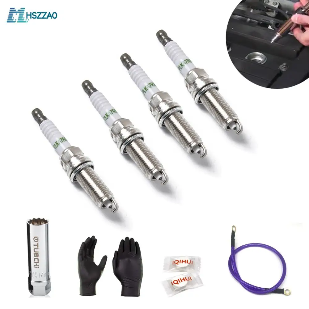 

4 Pcs OE:90919-01253 Combination Spark Plug Disassembly Tool + 14mm Sleeve Ground wire For Toyota Lexus / Camry / RAV4