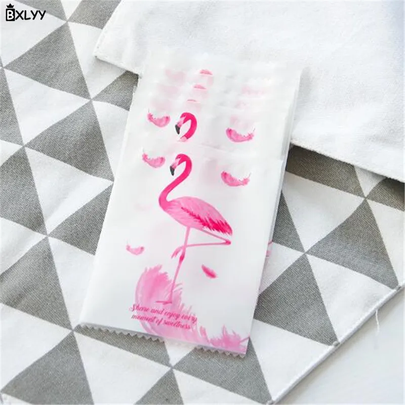 BXLYY 100pc Cartoon Flamingo Nougat Machine Bag Snowflake Crisp Baking Party Decoration Baby Shower Wedding Decoration.75z | Дом и сад