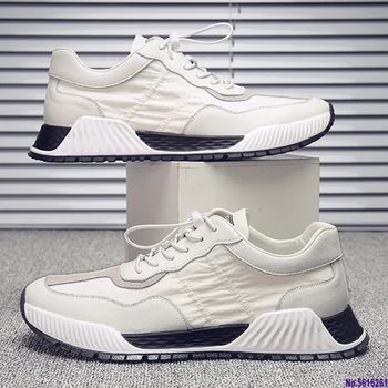 

Genuine Leather Shoes Men Sneakers Mesh Casual Mens Shoes Cool Young Man White Shoes Cow Leather Footwear A2214