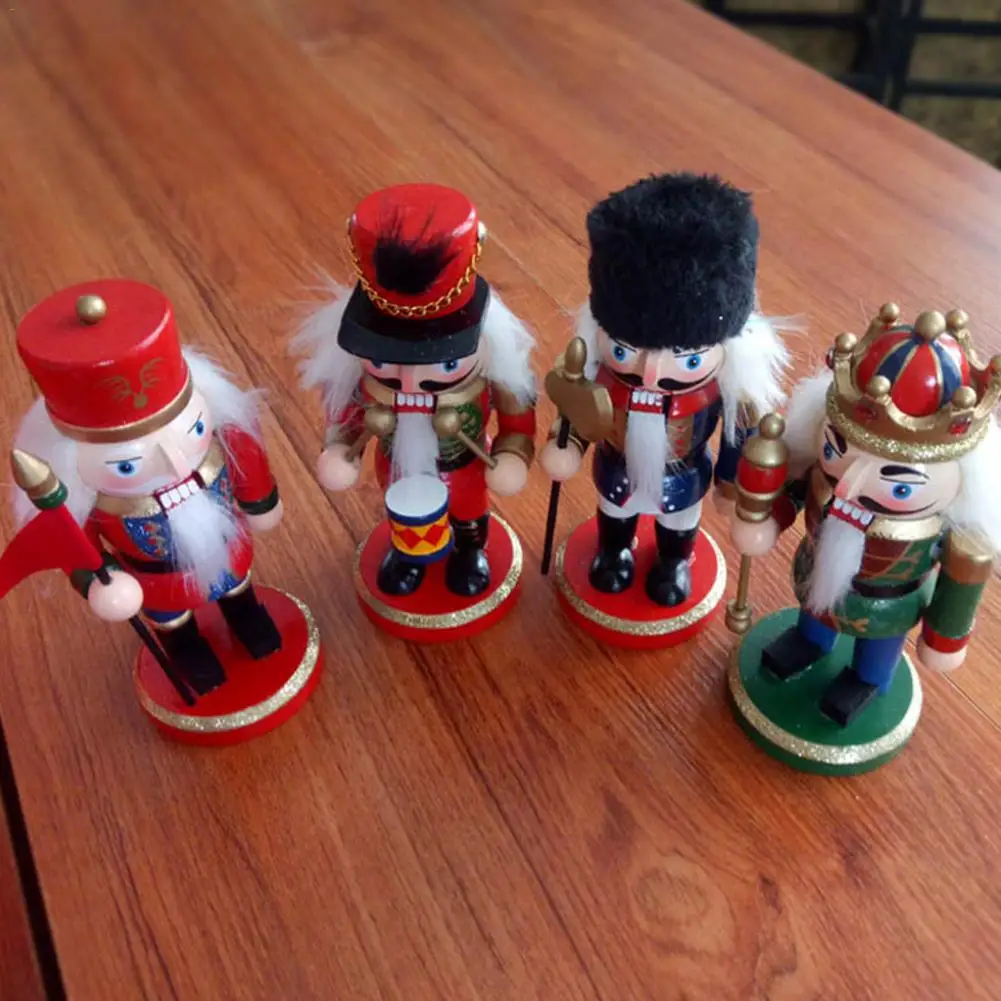 4 шт., рождественские украшения, деревянный Щелкунчик, король солдат, украшение-куклы, 15 см, для свадьбы, дня рождения, детская Рождественская игрушка, подарок