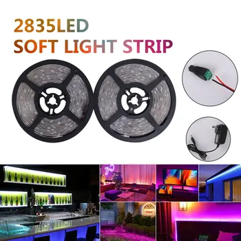 

RGB LED Strip Light 2835 DC12V Ribbon Waterproof/No Waterproof Flexible LED Diode Tape 60LEDs/m 5M LED Strip for Home Decoration