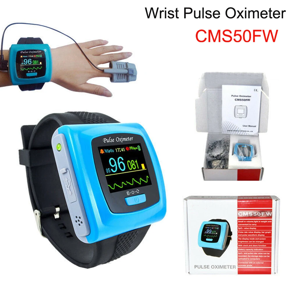 Цветной OLED дисплей наручные Пульсоксиметр CMS50FW крови кислородом SPO2 пульсометр