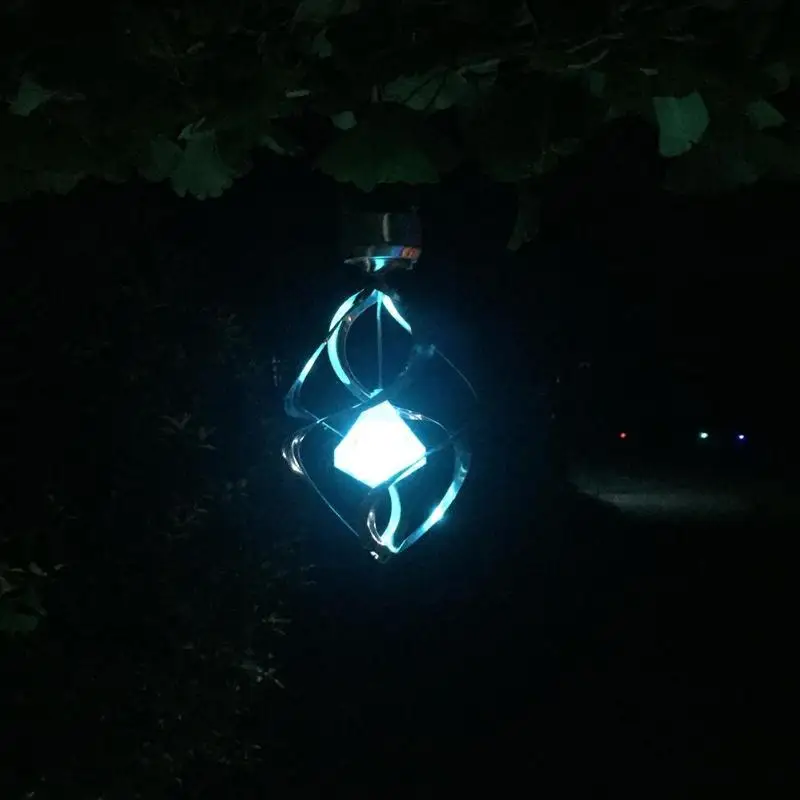 Светодиодный Солнечный ветер светящиеся колокольчики водонепроницаемый Spinner лампа Открытый Сад Висячие поддержка прямой доставки