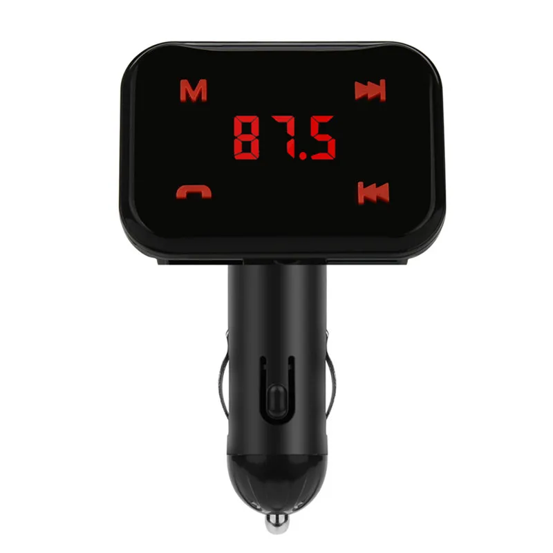 Black Bluetooth автомобильное usb-устройство для зарядки телефона с светодиодный Экран Поддержка TF карты для iPhone samsung мобильного телефона для мобильного телефона Зарядное устройство s Зарядное устройство адаптер - Тип штекера: Black