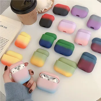 

Gradient Color Earphone Case For AirPods Pro 2 1 Cases Cute Hard Contrast Color Protective Cover for AirPod 2 3 Air Pods Case
