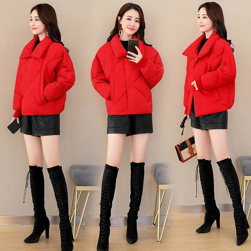 

Down Coat Women's Short INS Students Korean-style 2018 Winter New Style Cotton-padded Clothes Fashion Loose WOMEN'S Dress Small