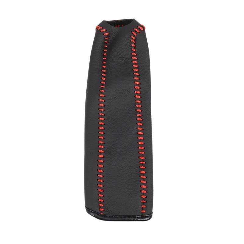 Leather Hand Brake Cover Protective Sleeve For Honda / for Accord /for Civic 8 Black + black line hand brake cover
