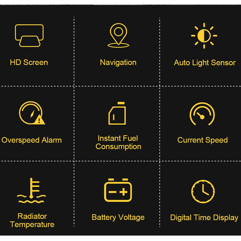 On Board Computer With Bluetooth Live Navigation HUD OBD2 Speed Fuel Consumption Head Up Display Car Electronics On Board Computer With Bluetooth Live Navigation HUD OBD2 Speed Fuel Consumption Head Up Display Car Electronics