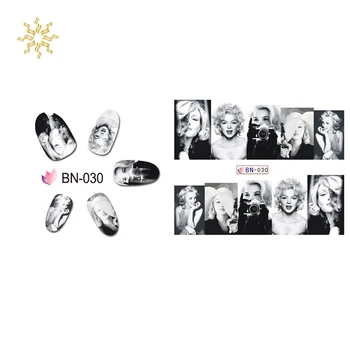 

1pcs Nail Stickers Water Transfer Nail Sticker Decals Full Beauty Lady Women Wraps Tips Slider Nail Art Decoration