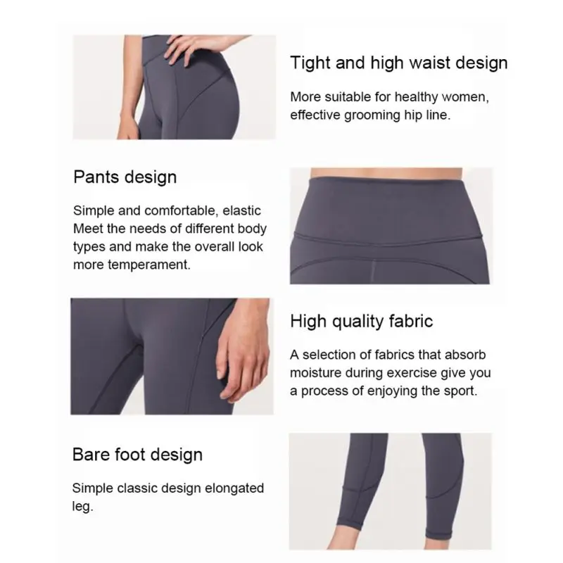Yoga Pants Women Ankle-length Waist Butt Lifting Quick Drying Leggings Tight Trousers Sportswear