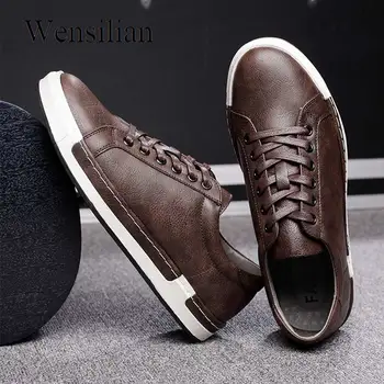 

Gentlemans Luxury Leather Shoes Men Sneakers Men Trainers Lace-up Flat Driving Shoes Zapatillas Hombre Casual