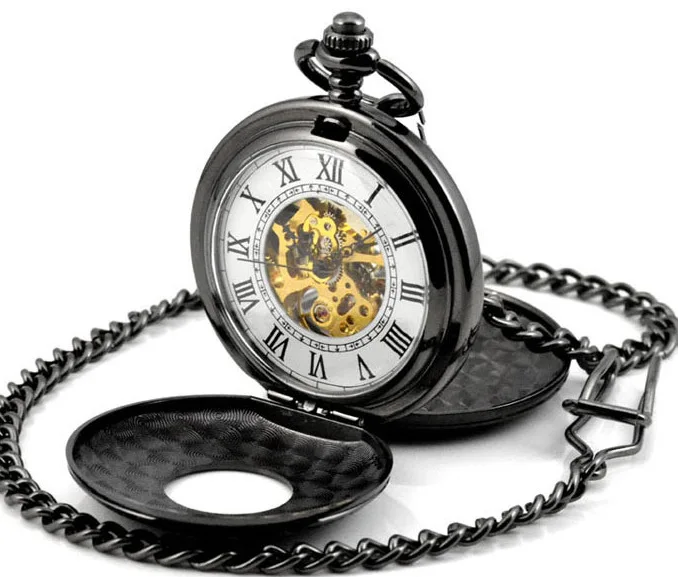 

, Hot Models Fully Automatic Porous Analog Watch Pocket Watch Vintage Classic Double Open Pocket Watch