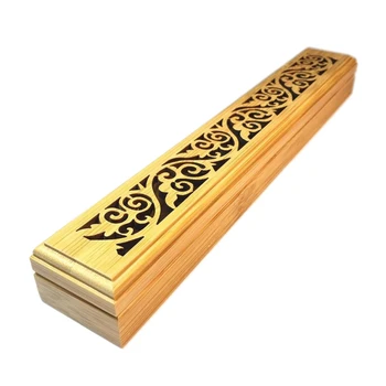

Bamboo Incense Burner Hand Carving Hollow Stick Incense Plate Holder Joss Stick Box Lying Censer For Home Decor Living Room