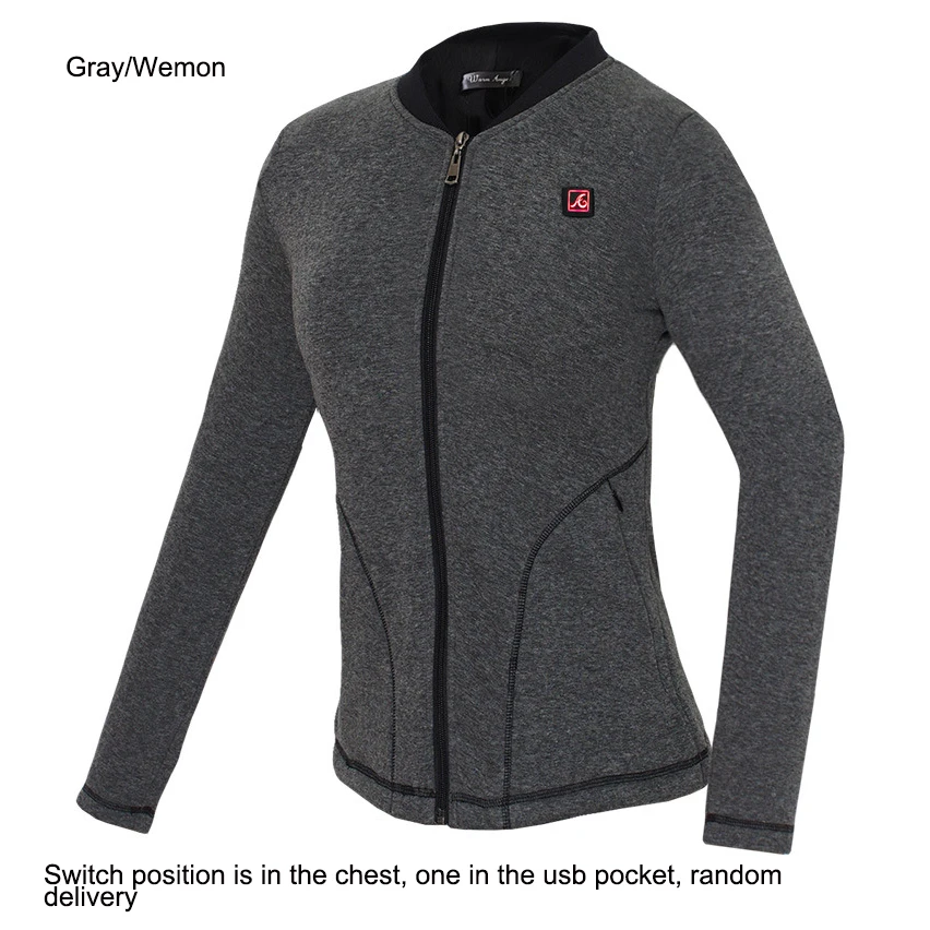 Мужской и wo мужской жилет с подогревом с USB, теплый жилет, мужская зимняя куртка с подогревом для катания на лыжах, мужская верхняя одежда для пеших прогулок - Цвет: 2XL Women Gray