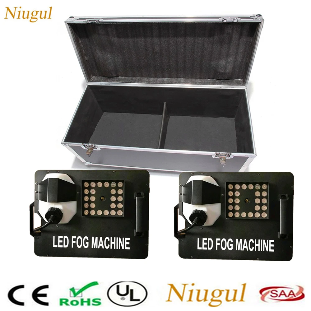 2 шт. 1500 Вт Fogger с 24x9 RGB светодиодными огнями/DMX512 пульт дистанционного управления