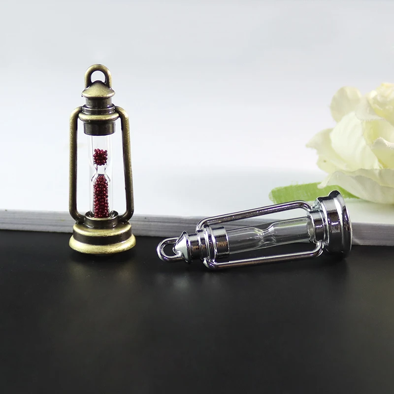2pcs Glass Vial Pendants Locket Charms 