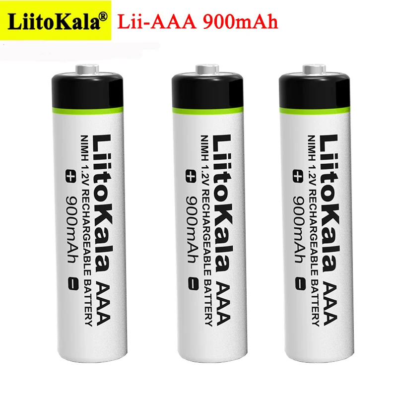 LiitoKala Original AAA 900mAh NiMH Battery 1.2V Rechargeable Battery for Flashlight, Toys,remote control