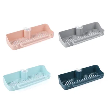 

2020 New Faucet Rack Liftable Design Hook Hollow Carved Quick Drain High Capacity Kitchen Storage Holder