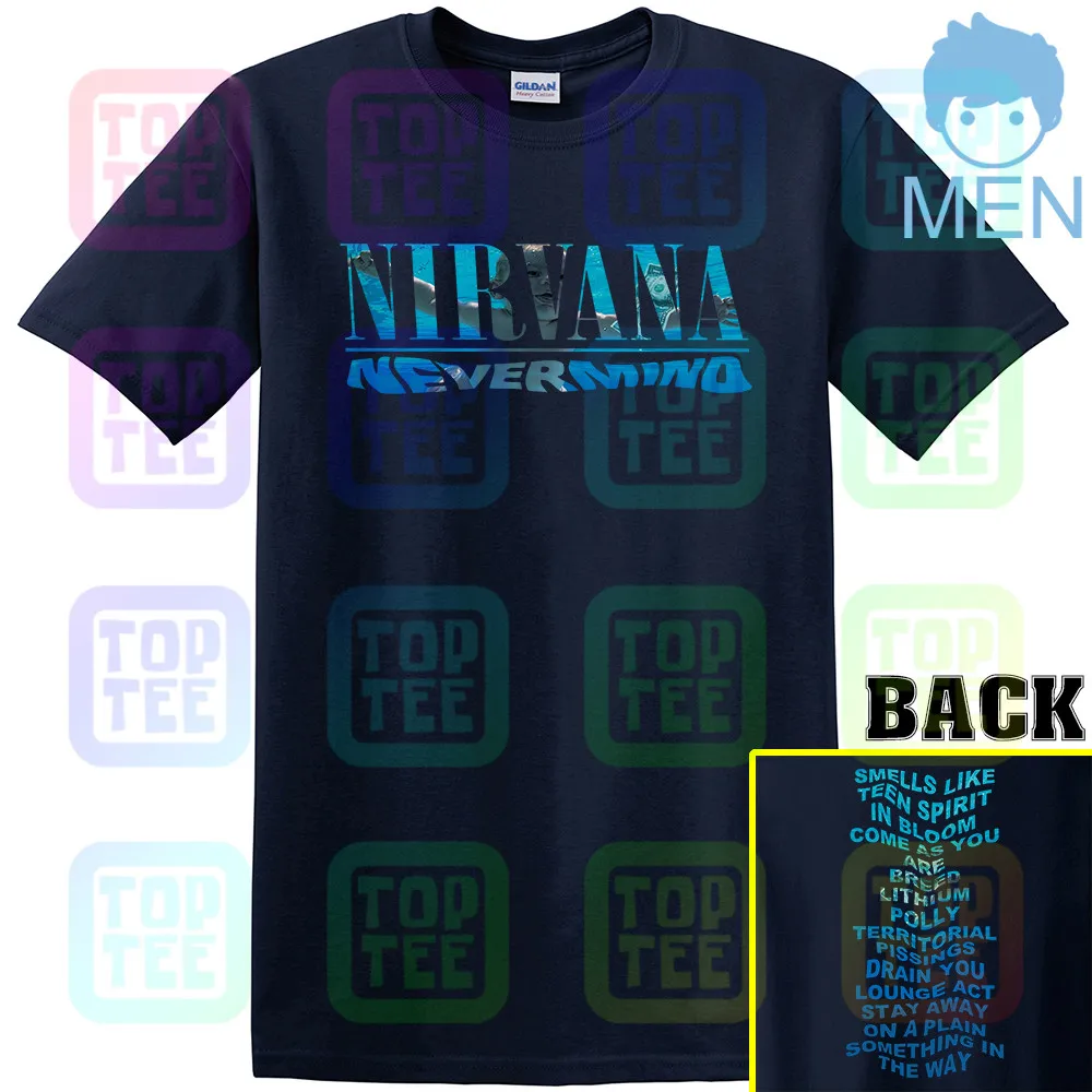 Новинка Nirvana Nevermind Track List 1991 Мужская Винтажная Футболка уличная одежда размер S-3Xl - Цвет: MEN-NAVY