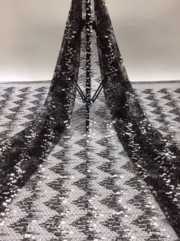 

Latest Black Party Tulle Lace Fabric French Net Lace Fabric For Making Dress PAN263(5yards/lot)