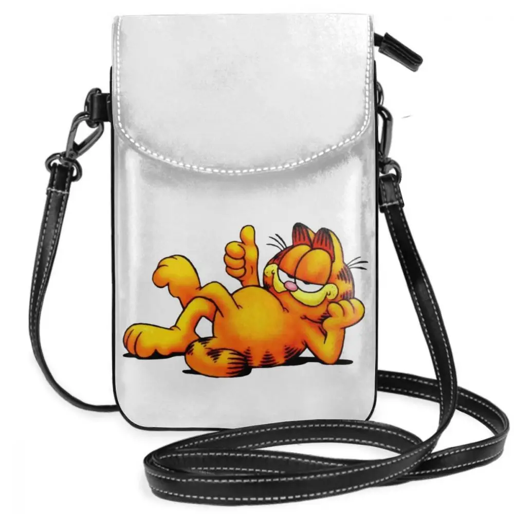 Garfield сумка на плечо Рождественская 3 Кожаная Сумка подростковая Высококачественная женская сумка тренд многоцелевой кошелек с принтом - Цвет: Garfield Relaxing